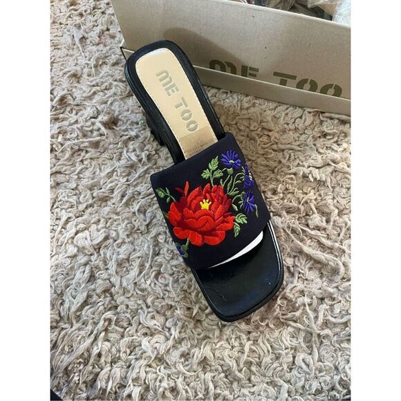 NEW vintage y2k 90s chunky heel mule sandals size 9 - Picture 3 of 6